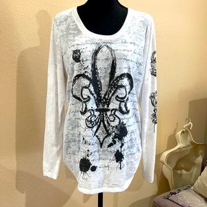 Lightweight sheer long sleeve top